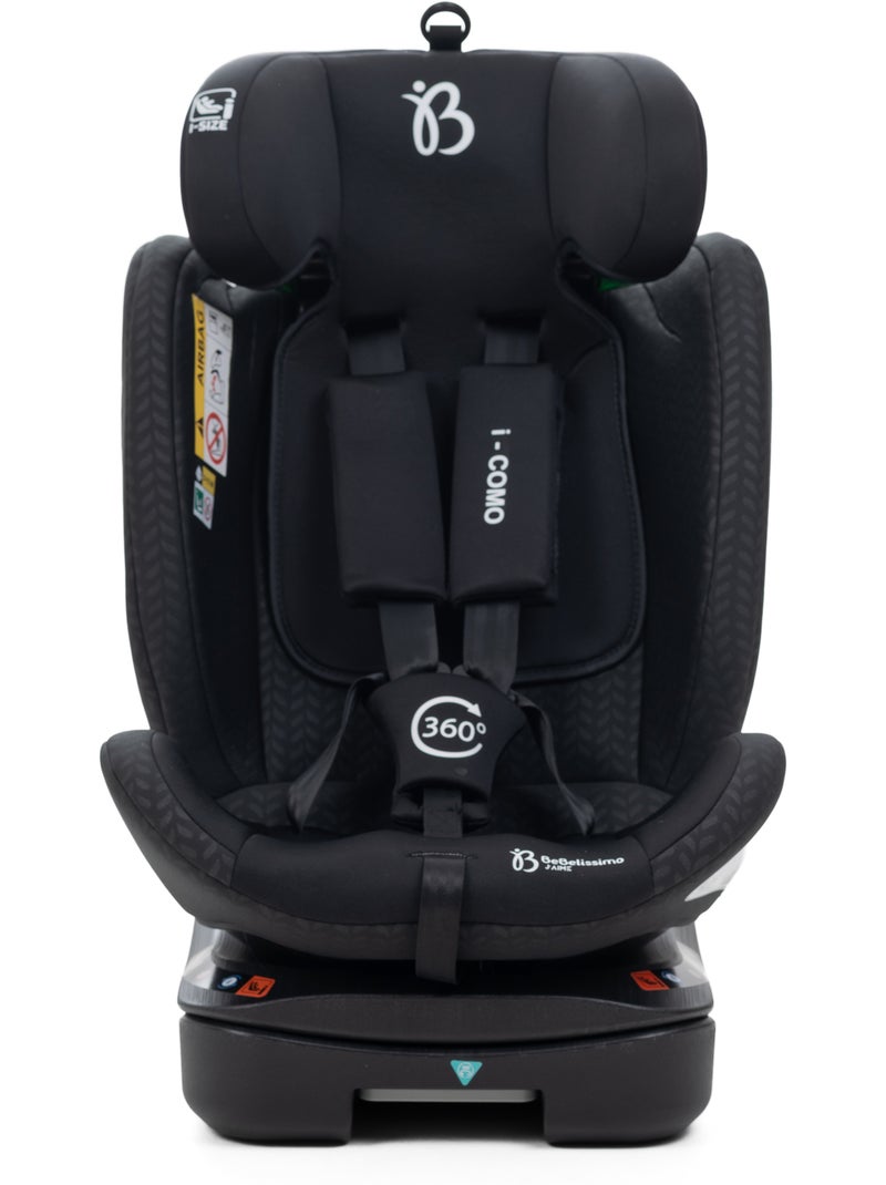 Bebelissimo - cadeira auto isofix - giratória a 360° - 40-150 cm -  0-36 kg  i-como Preto - Kiabi