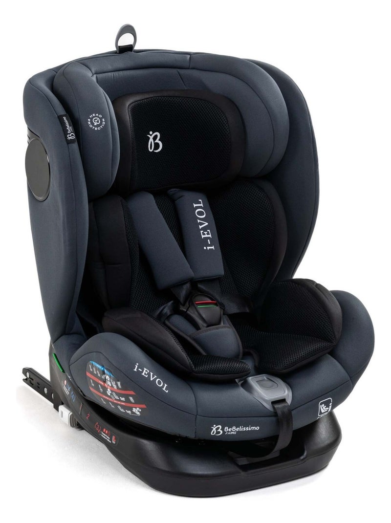 Bebelissimo - cadeira auto isofix - giratória a 360° - 40-150 cm -  0-36 kg  i-evol Cinza antracite - Kiabi