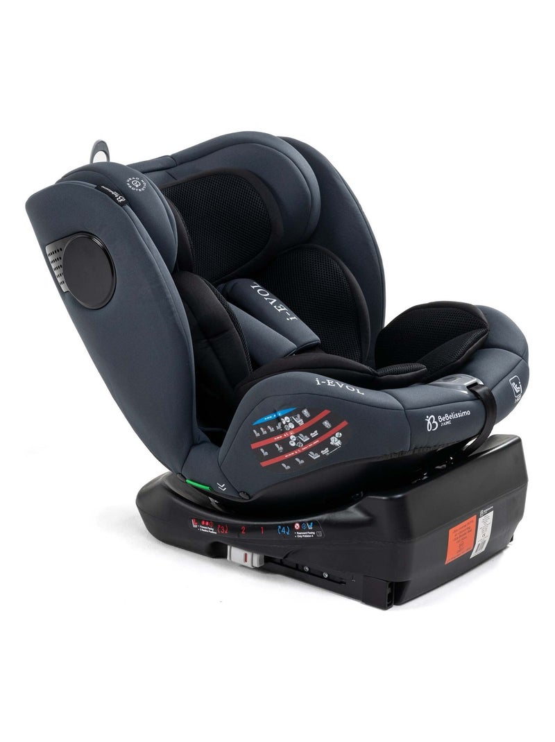 Bebelissimo - cadeira auto isofix - giratória a 360° - 40-150 cm -  0-36 kg  i-evol Cinza antracite - Kiabi