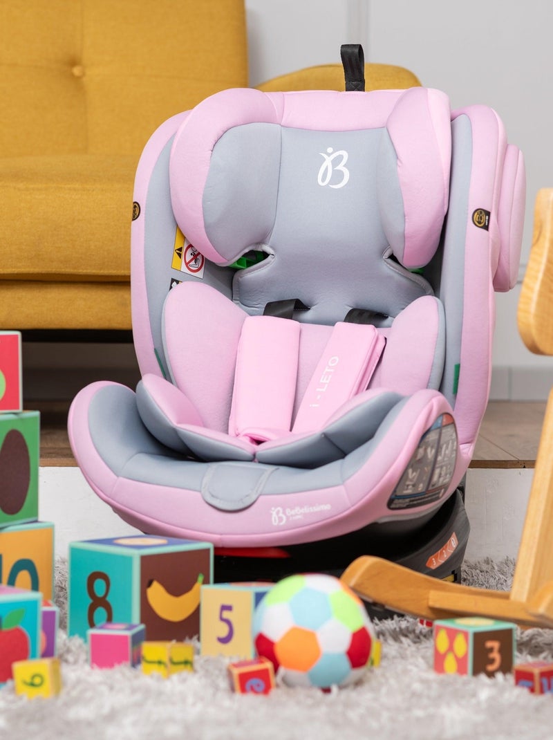 Bebelissimo - cadeira auto isofix - giratória a 360° - grupo 0+/1/2/3 - (0-36 kg) - i-eole Rosa - Kiabi