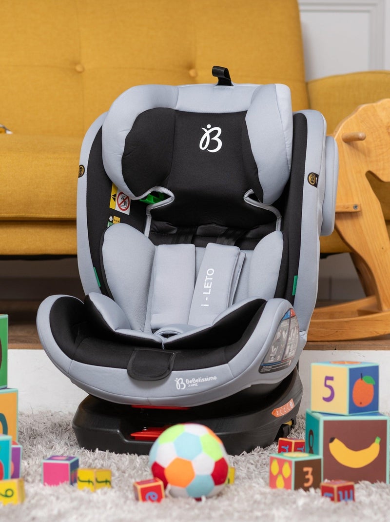 Bebelissimo - cadeira auto isofix - giratória a 360° - grupo 0+/1/2/3 - (0-36 kg) - i-leto Cinza antracite - Kiabi