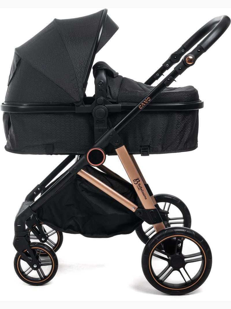 Bebelissimo - cadeira de passeio combinada trio 3 em 1 - cadeira auto 0+ iris – base isofix Branco Preto - Kiabi