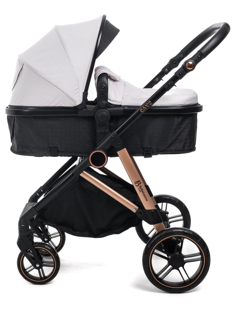 Bebelissimo - carrinho combinado trio 3 em 1 - cadeira auto - cavo Bege - Kiabi