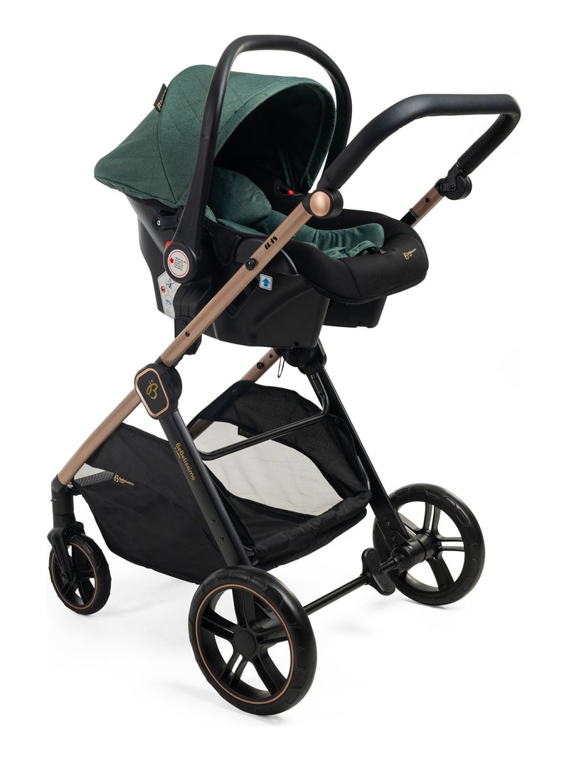 Bebelissimo - carrinho combinado trio 3 em 1 - cadeira auto 0+ iris – alcofa Verde - Kiabi