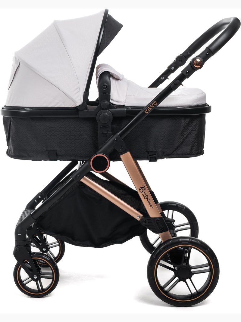 Bebelissimo - carrinho combinado trio 3 em 1 - cadeira auto 0+ iris – base isofix Bege - Kiabi