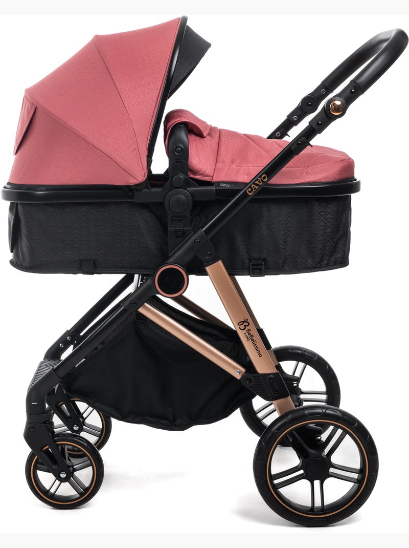 Bebelissimo - carrinho combinado trio 3 em 1 - cadeira auto 0+ iris – base isofix Bordô - Kiabi
