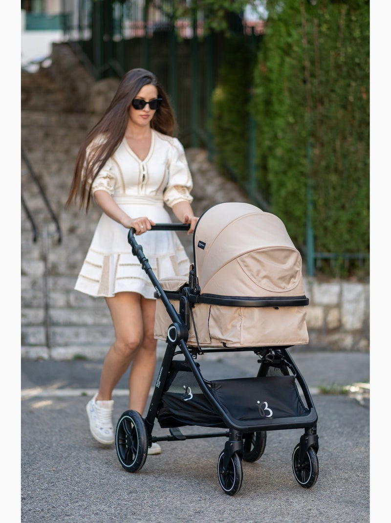 Bebelissimo - carrinho combinado trio 3 em 1 - cadeira auto 0+ nicea – alcofa Bege - Kiabi