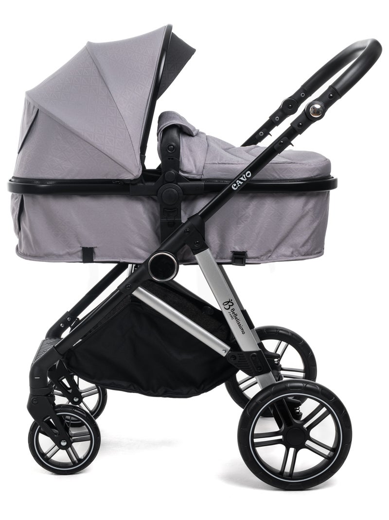 Bebelissimo - carrinho de bebé combinado trio 3 em 1 - cadeira auto - cavo Cinza-cinza - Kiabi