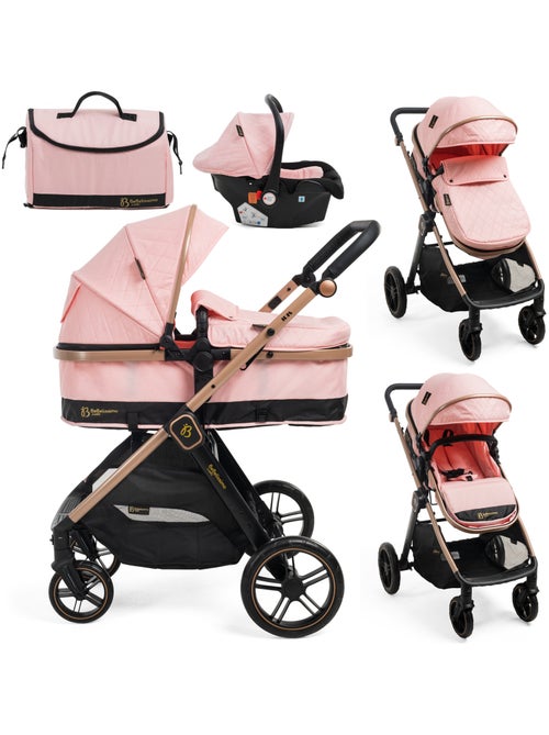 Bebelissimo - carrinho de bebé combinado trio 3 em 1 - cadeira auto 0+ iris – alcofa - Kiabi