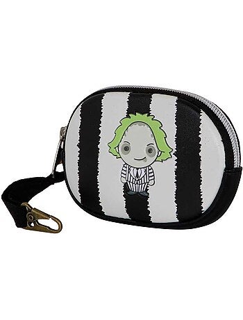 Beetlejuice Stripes Porta-moedas Pill, Branca