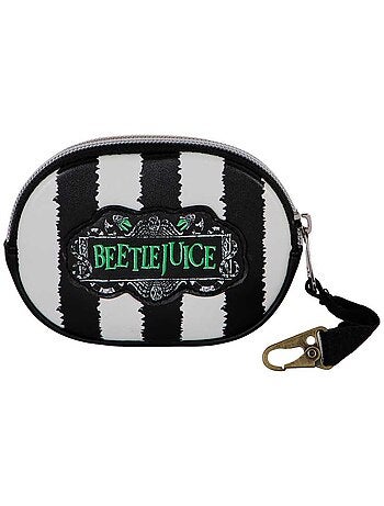 Beetlejuice Stripes Porta-moedas Pill, Branca