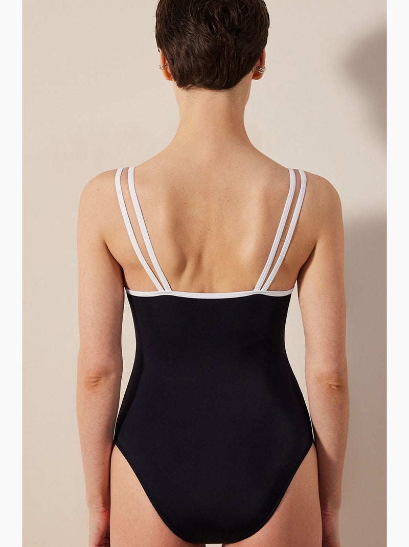 Belluga fato de banho push up penti Preto Branco - Kiabi