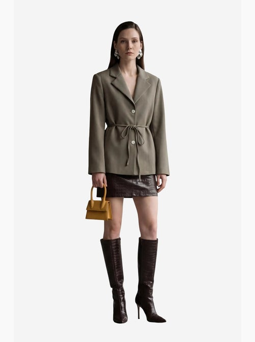 Belted crepe blazer jacket my fashion - Kiabi Belted crepe blazer jacket my fashion - Kiabi