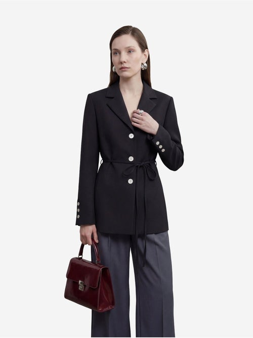 Belted crepe blazer jacket my fashion - Kiabi Belted crepe blazer jacket my fashion - Kiabi