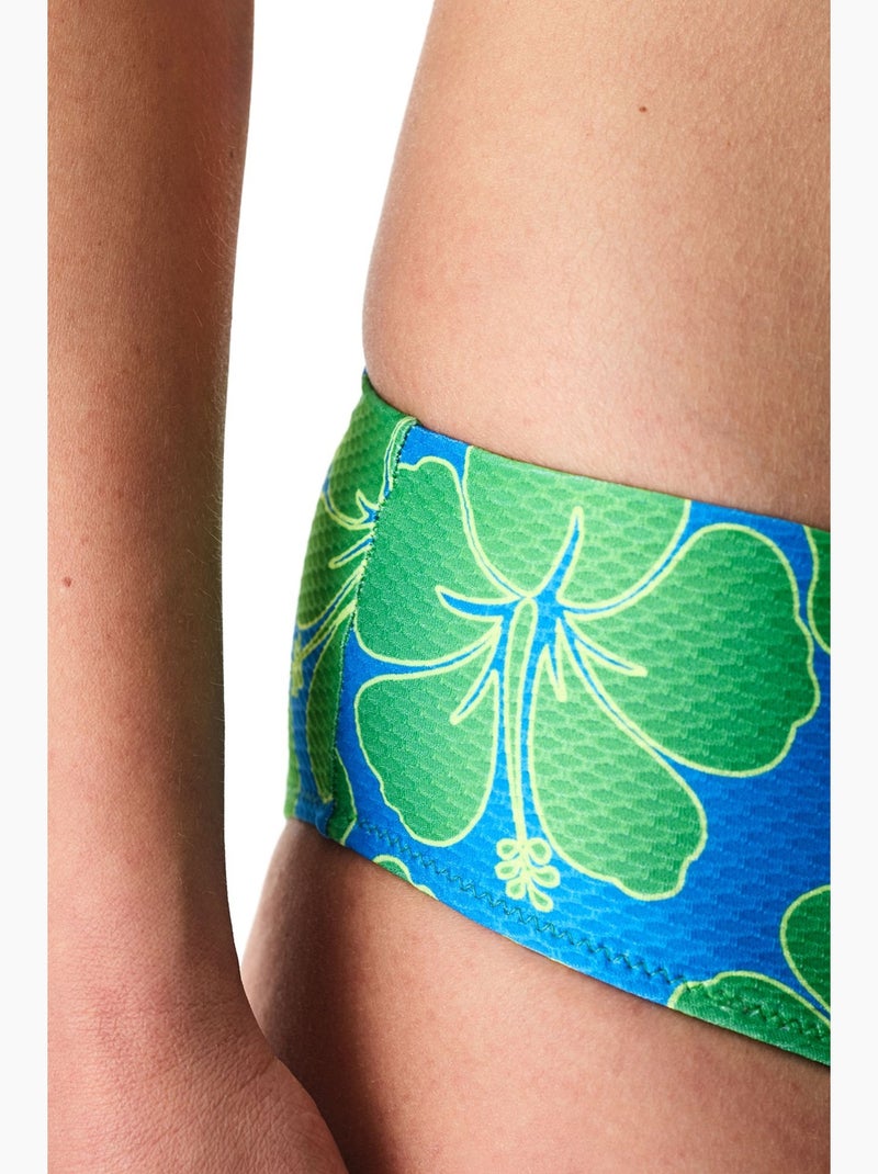 Beralis biquíni floral texturizado de cintura média penti Azul Verde - Kiabi