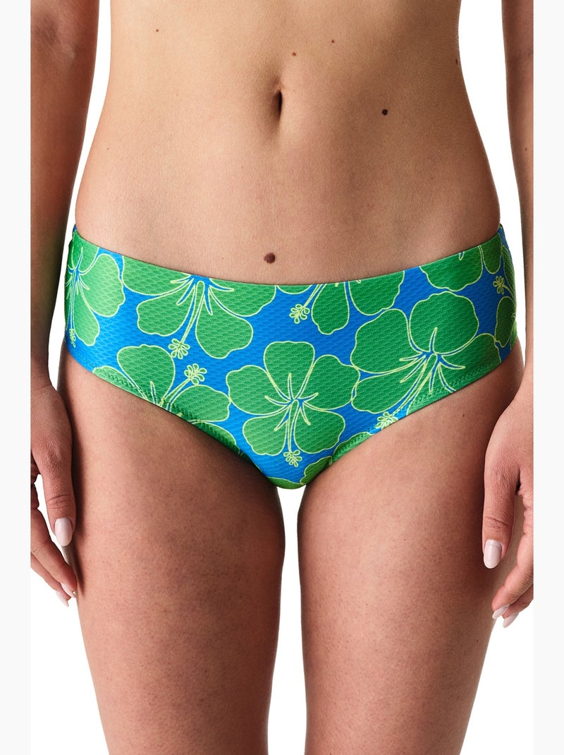 Beralis biquíni floral texturizado de cintura média penti Azul Verde - Kiabi