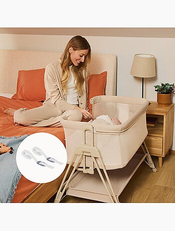 Berço Co-Sleeper 3em1 LIONELO Luna - Berço - Regulável em Altura e Inclinação - Colchão Incluído