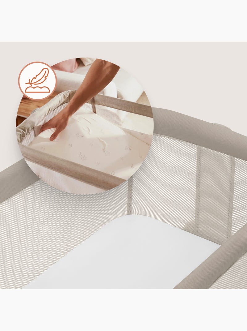 Berço Co-Sleeper 3em1 LIONELO Luna - Berço - Regulável em Altura e Inclinação - Colchão Incluído Bege - Kiabi