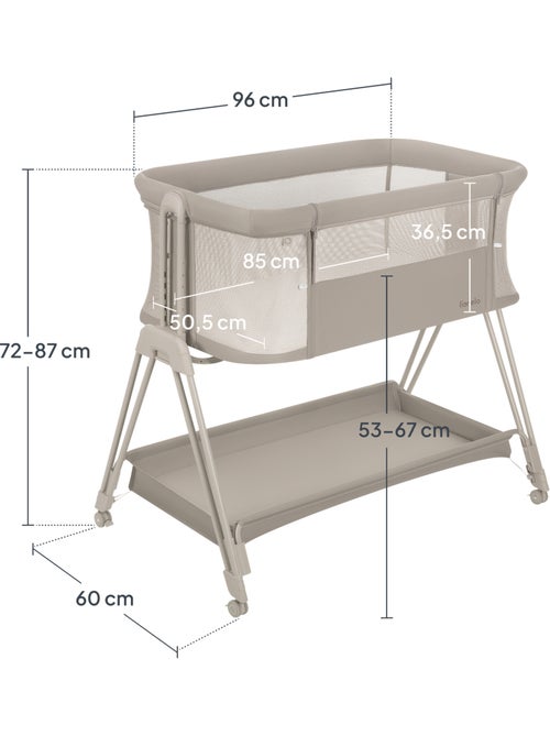 Berço Co-Sleeper 3em1 LIONELO Luna - Berço - Regulável em Altura e Inclinação - Colchão Incluído - Kiabi Berço Co-Sleeper 3em1 LIONELO Luna - Berço - Regulável em Altura e Inclinação - Colchão Incluído - Kiabi