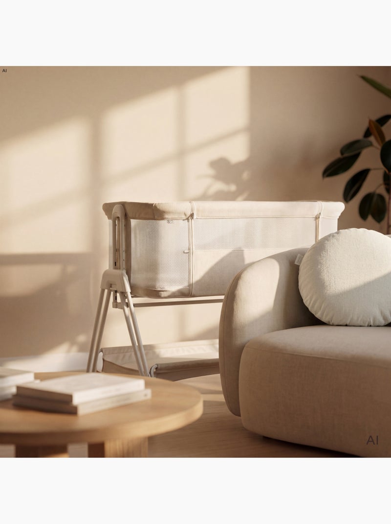 Berço co-sleeper 3em1 lionelo luna - berço - regulável em altura e inclinação - colchão incluído Branco - Kiabi