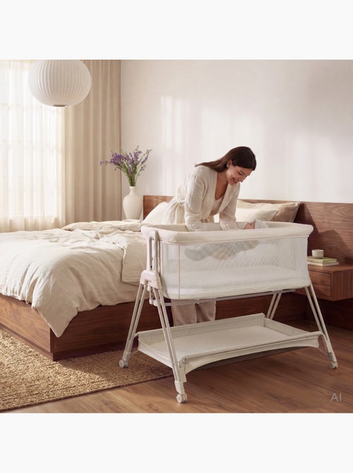 Berço co-sleeper 3em1 lionelo luna - berço - regulável em altura e inclinação - colchão incluído - Kiabi Berço co-sleeper 3em1 lionelo luna - berço - regulável em altura e inclinação - colchão incluído - Kiabi