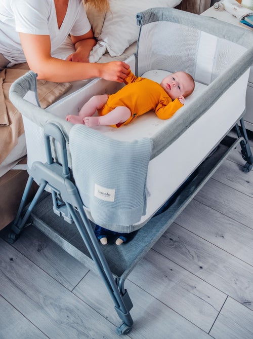 Berço Co-Sleeper 3em1 LIONELO Luna - Berço - Regulável em Altura e Inclinação - Colchão Incluído - Kiabi