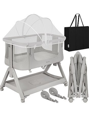 Berço co-sleeper 4em1 lionelo luna - berço - regulável em altura e inclinação - colchão incluído