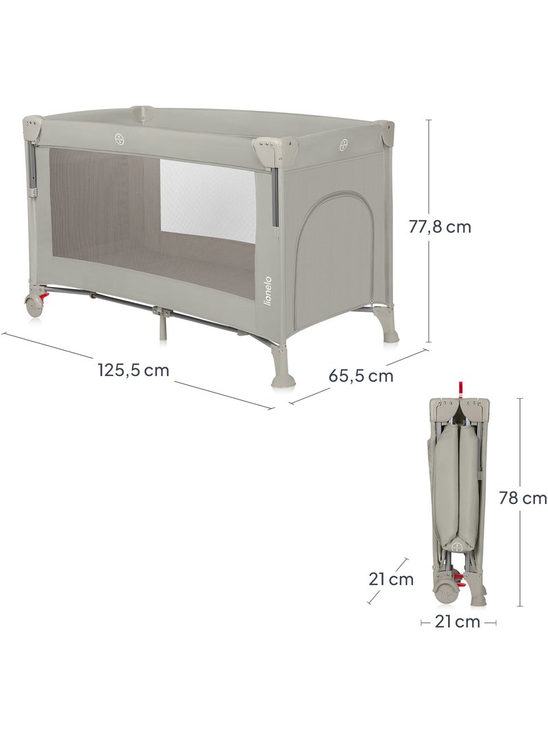 Berço co-sleeping 3 em 1 LIONELO Ellen – Berço de viagem – Parque infantil Bege - Kiabi