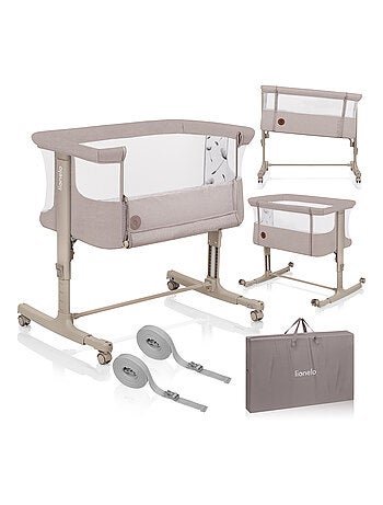 Berço Co-Sleeping 3em1 LIONELO Aurora - Berço de Bebé Regulável - Colchão - Mala