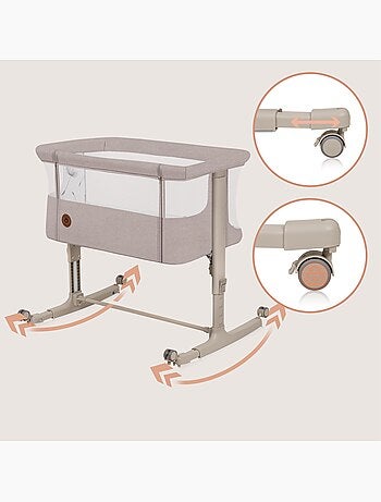 Berço Co-Sleeping 3em1 LIONELO Aurora - Berço de Bebé Regulável - Colchão - Mala
