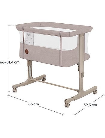 Berço Co-Sleeping 3em1 LIONELO Aurora - Berço de Bebé Regulável - Colchão - Mala