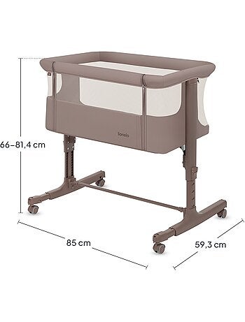 Berço Co-Sleeping 3em1 LIONELO Aurora - Berço de Bebé Regulável - Colchão - Mala