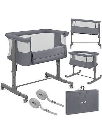 Berço Co-Sleeping 3em1 LIONELO Aurora - Berço de Bebé Regulável - Colchão - Mala