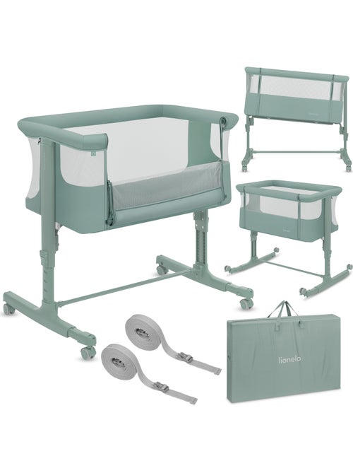 Berço Co-Sleeping 3em1 LIONELO Aurora - Berço de Bebé Regulável - Colchão - Mala - Kiabi Berço Co-Sleeping 3em1 LIONELO Aurora - Berço de Bebé Regulável - Colchão - Mala - Kiabi