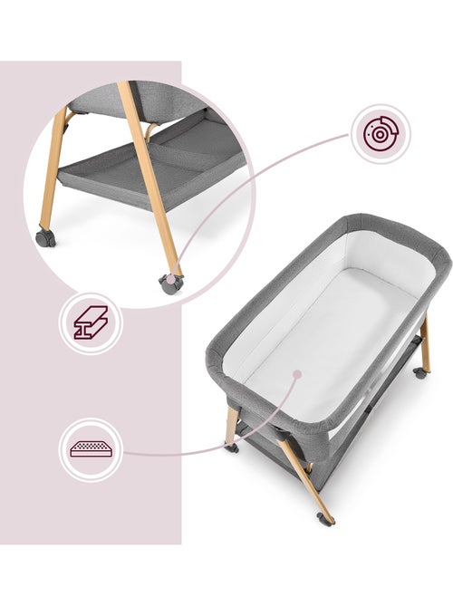 Berço de bebé autónomo 2 em 1 com colchão – berço de viagem e co-sleeping - Kiabi Berço de bebé autónomo 2 em 1 com colchão – berço de viagem e co-sleeping - Kiabi