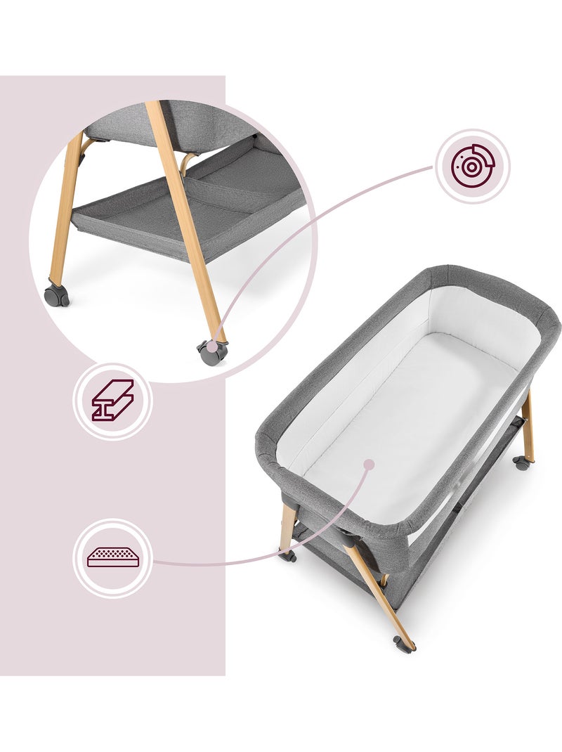 Berço de bebé autónomo 2 em 1 com colchão – berço de viagem e co-sleeping Cinza - Kiabi