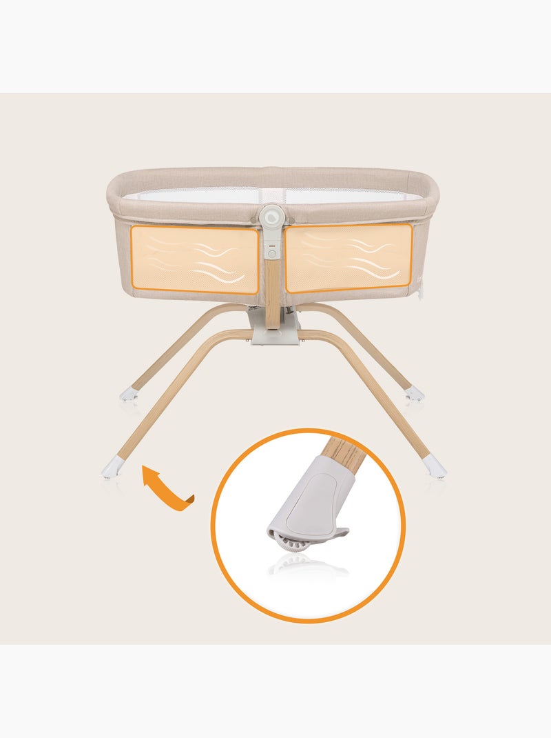 Berço de viagem 3 em 1 LIONELO Malin Evo – Berço – Rodas – Colchão incluído – Bolsa Branco Bege - Kiabi