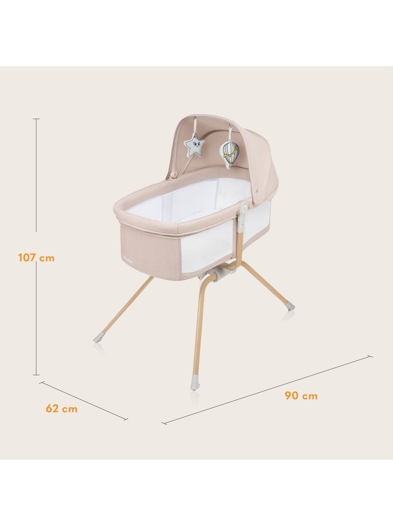 Berço de viagem 3 em 1 LIONELO Malin Evo – Berço – Rodas – Colchão incluído – Bolsa Branco Bege - Kiabi