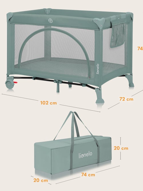 Berço de Viagem 3em1 LIONELO Laura - Parque de Bebé - Colchão - Rodas - 0-36 Meses - Kiabi Berço de Viagem 3em1 LIONELO Laura - Parque de Bebé - Colchão - Rodas - 0-36 Meses - Kiabi