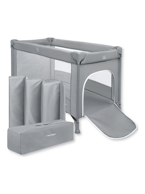 Berço de viagem happy traveller basic cinzento com colchão e saco de transporte - Kiabi Berço de viagem happy traveller basic cinzento com colchão e saco de transporte - Kiabi