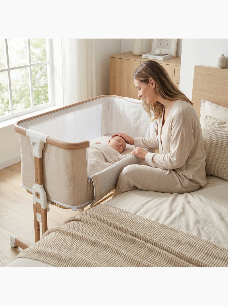 Berço evolutivo LEO bege: cododo / cama de bebé / parque infantil Bege - Kiabi