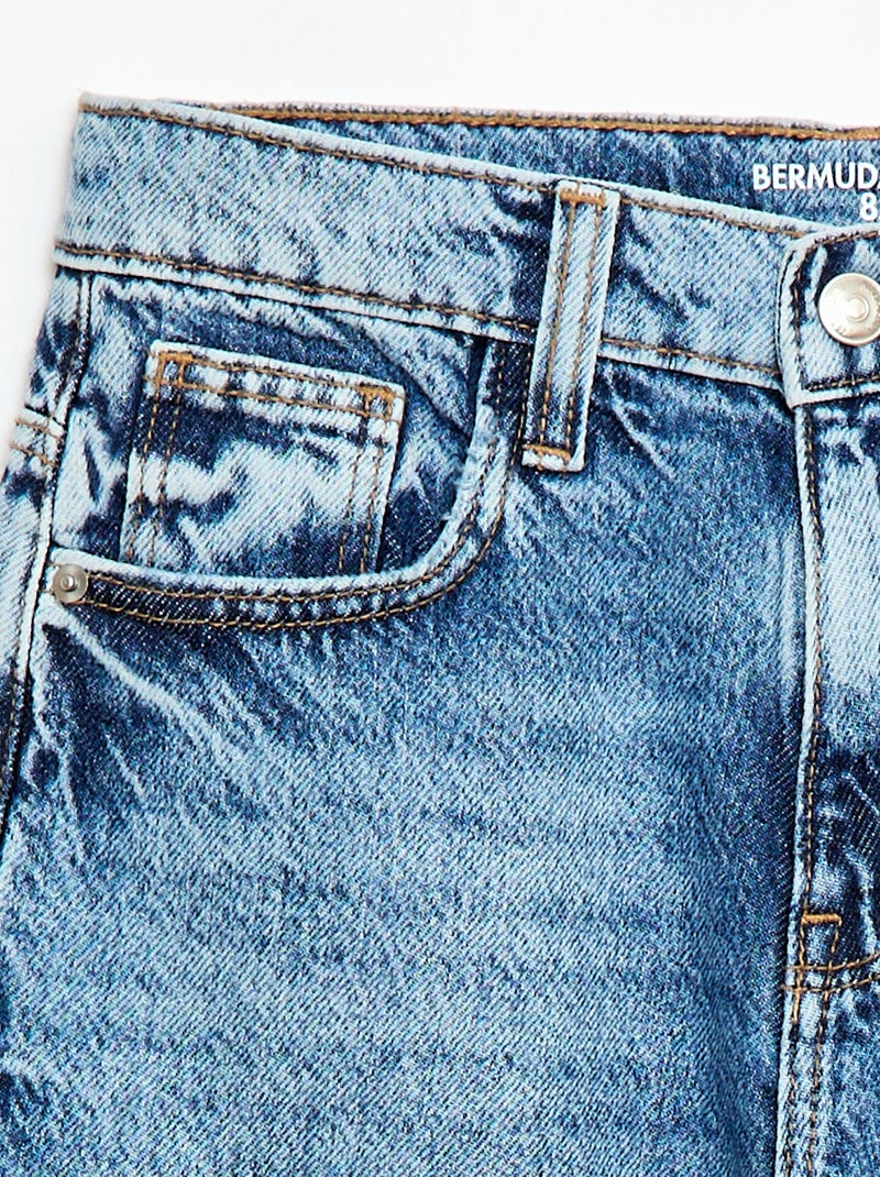 Bermuda baggy denim em algodão Azul - Kiabi