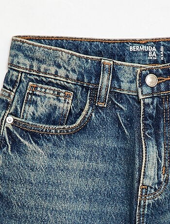 Bermuda baggy denim em algodão