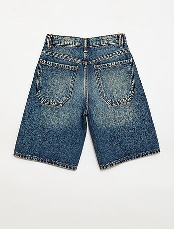 Bermuda baggy denim em algodão