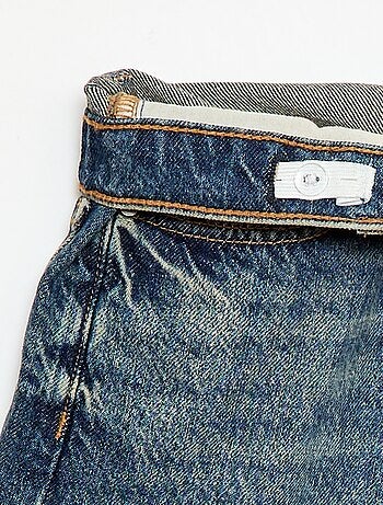 Bermuda baggy denim em algodão