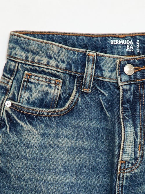 Bermuda baggy denim em algodão - Kiabi