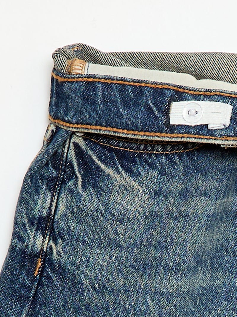 Bermuda baggy denim em algodão Azul - Kiabi
