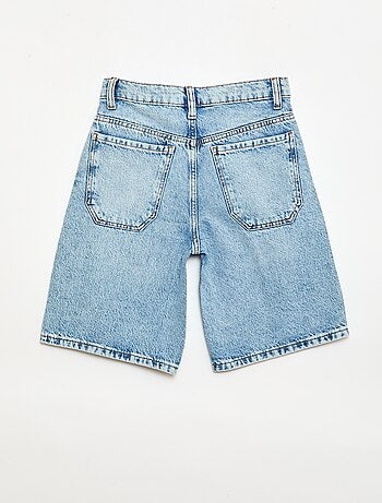 Bermuda baggy denim em algodão