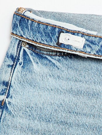 Bermuda baggy denim em algodão
