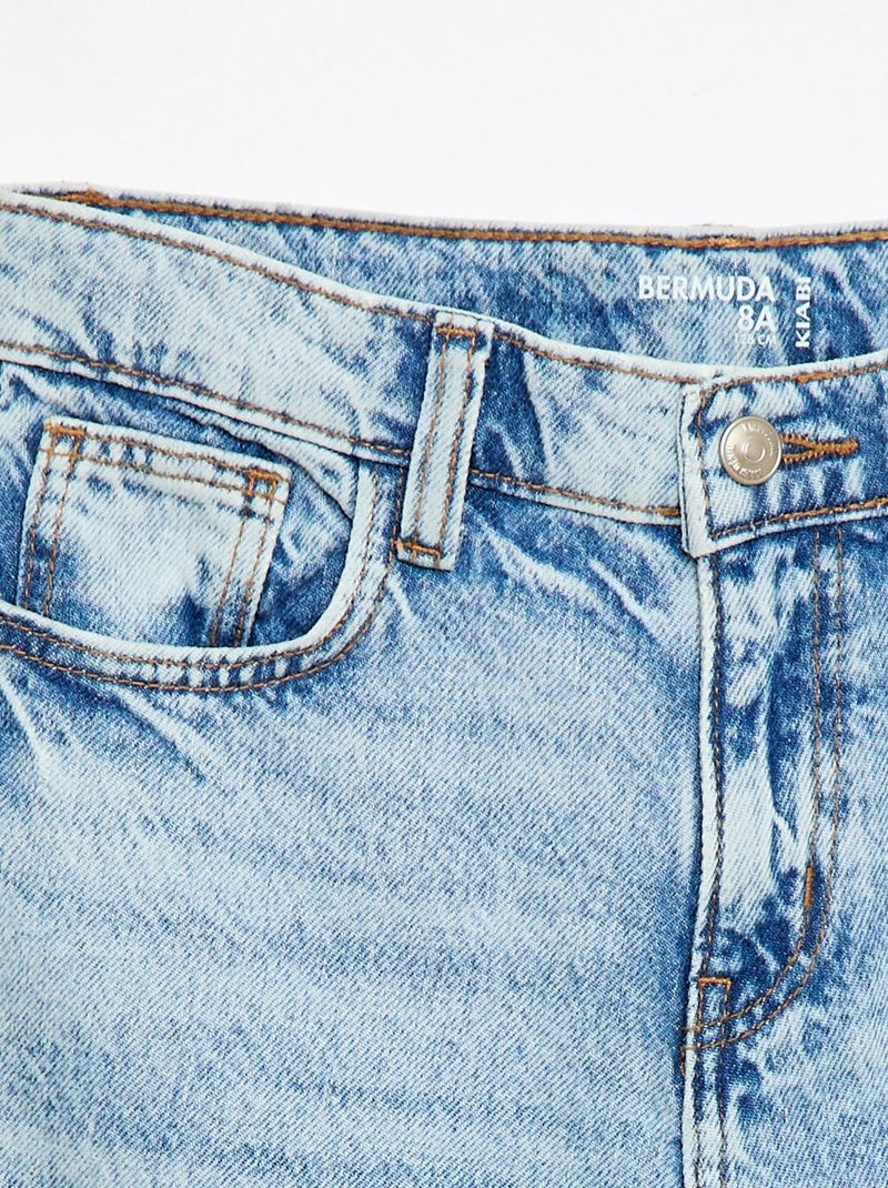 Bermuda baggy denim em algodão Azul - Kiabi